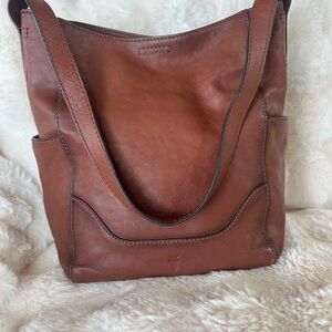 Frye Brown Leather Shoulder Bag Timeless Elegance